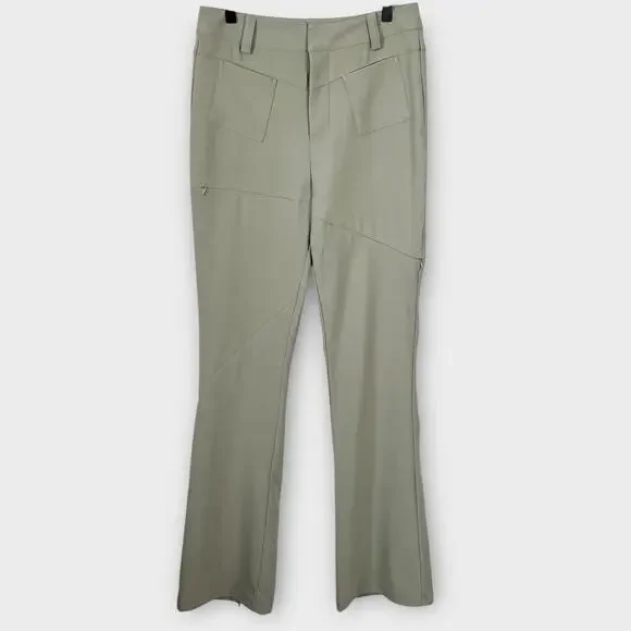 I AM GIA Valencia high waisted flare cargo zipper pants olive green size medium - Picture 5 of 10